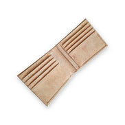 Interior view Lightweight and durable, this bi-fold wallet is crafted from premium natural cork. Waterproof and equipped with RFID protection to keep your cards safe. 