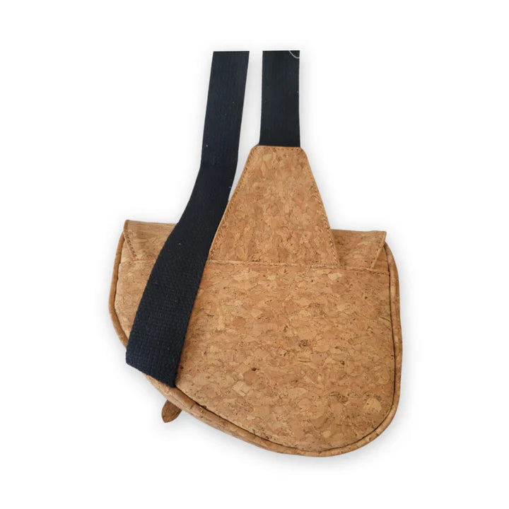 Brown cork saddle bag with straps 