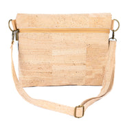 Back view two-tone cork crossbody bag
