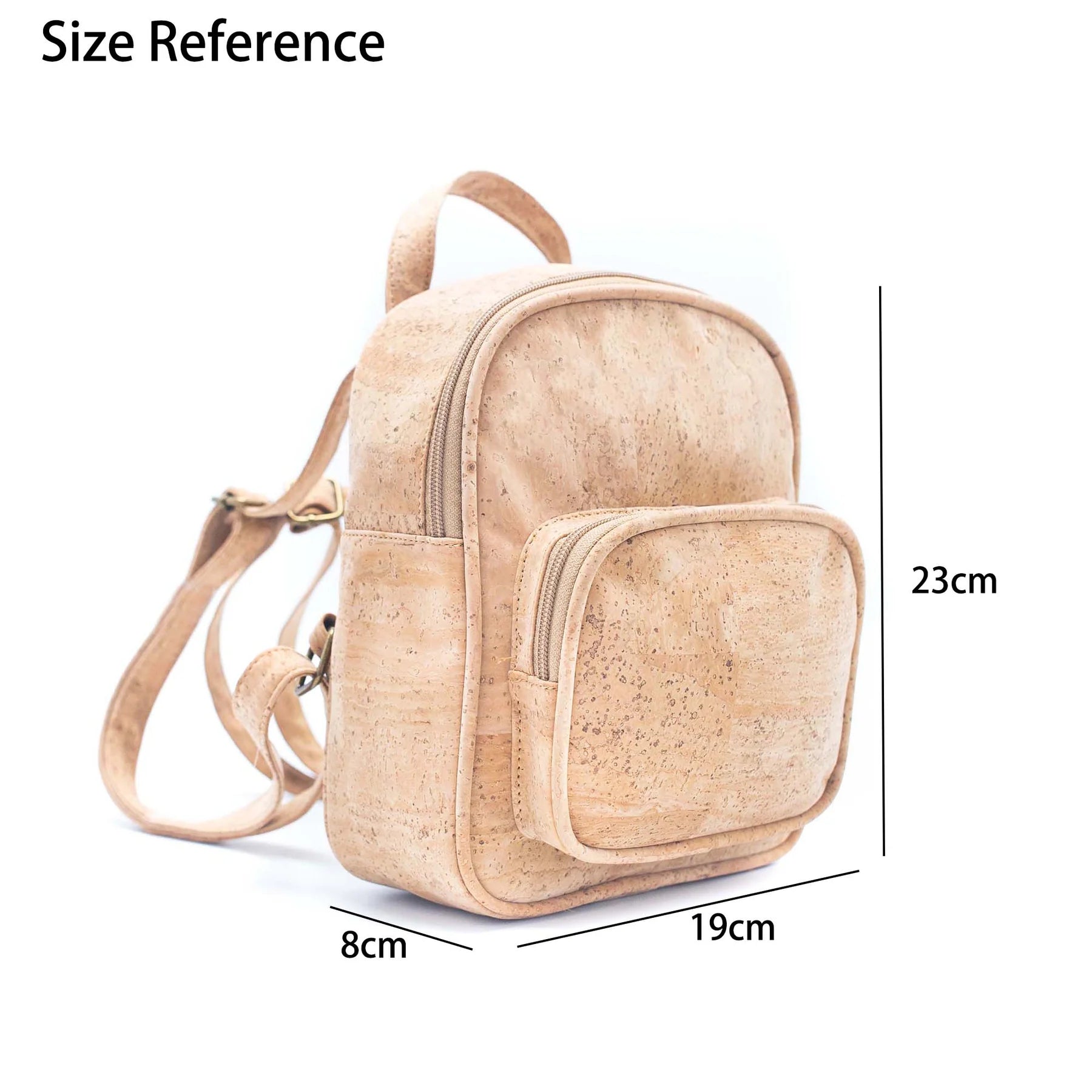 Natural cork vegan mini backpack