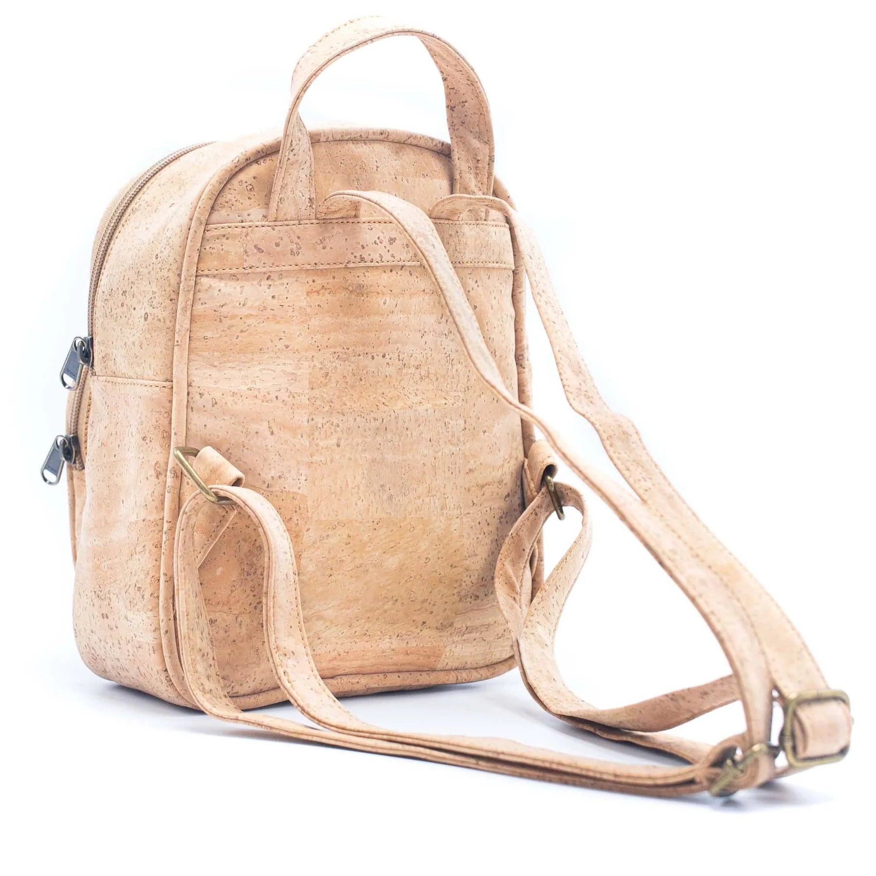 Natural cork vegan mini backpack