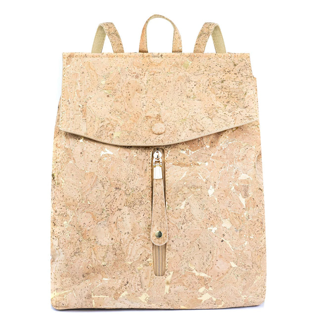 Stylish Natural cork backpack with gold flecks 