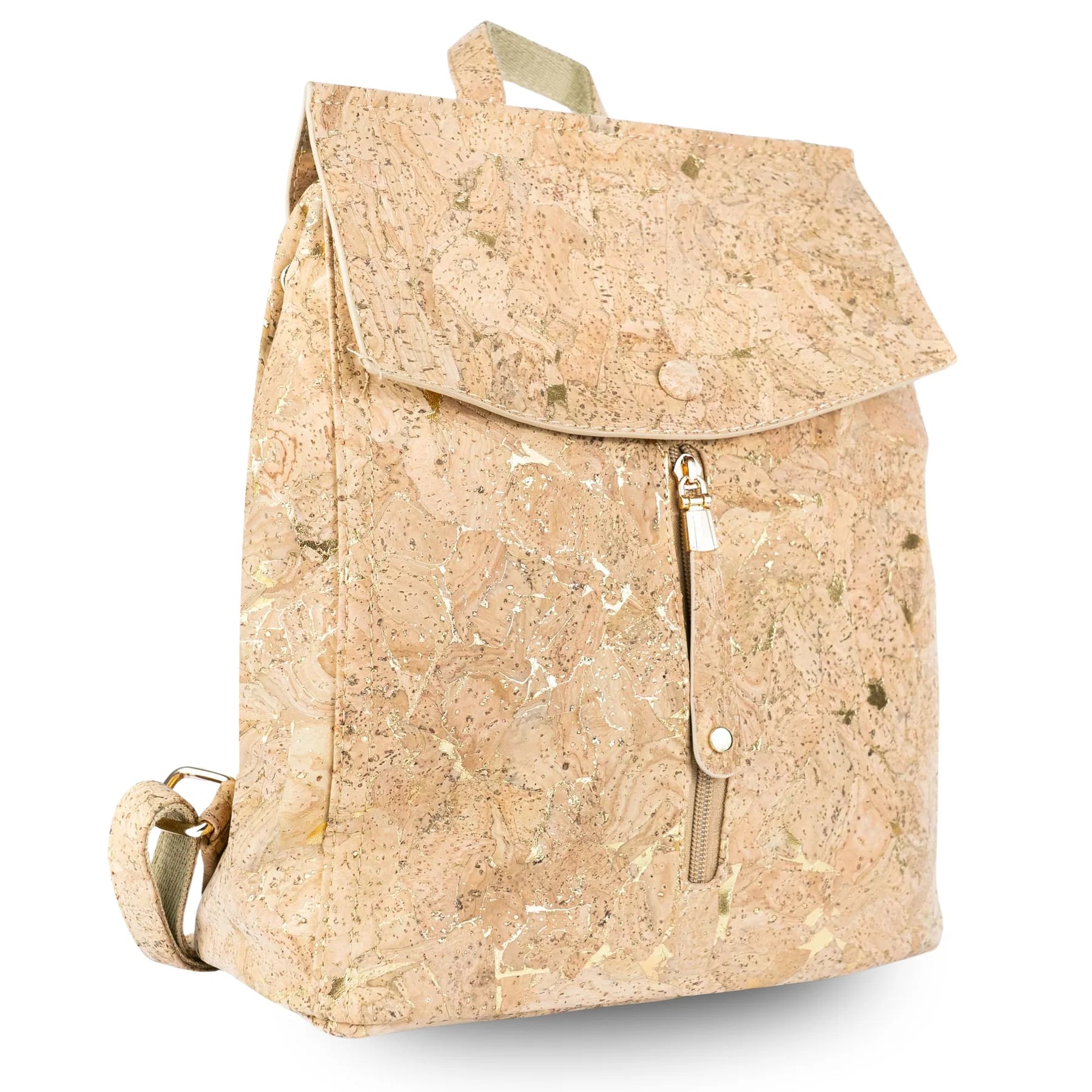 Stylish Natural cork backpack with gold flecks 