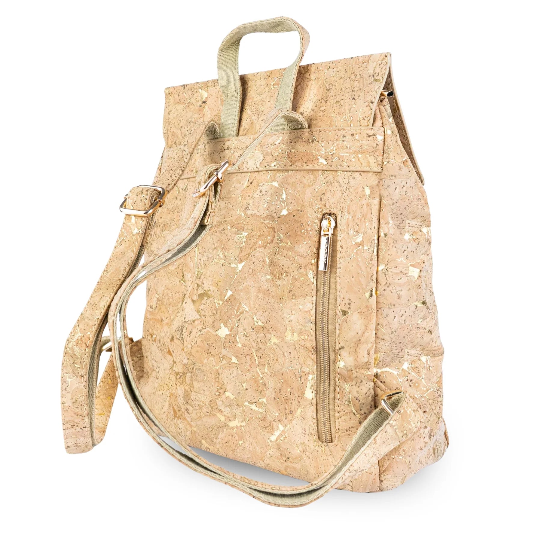 Stylish Natural cork backpack with gold flecks 