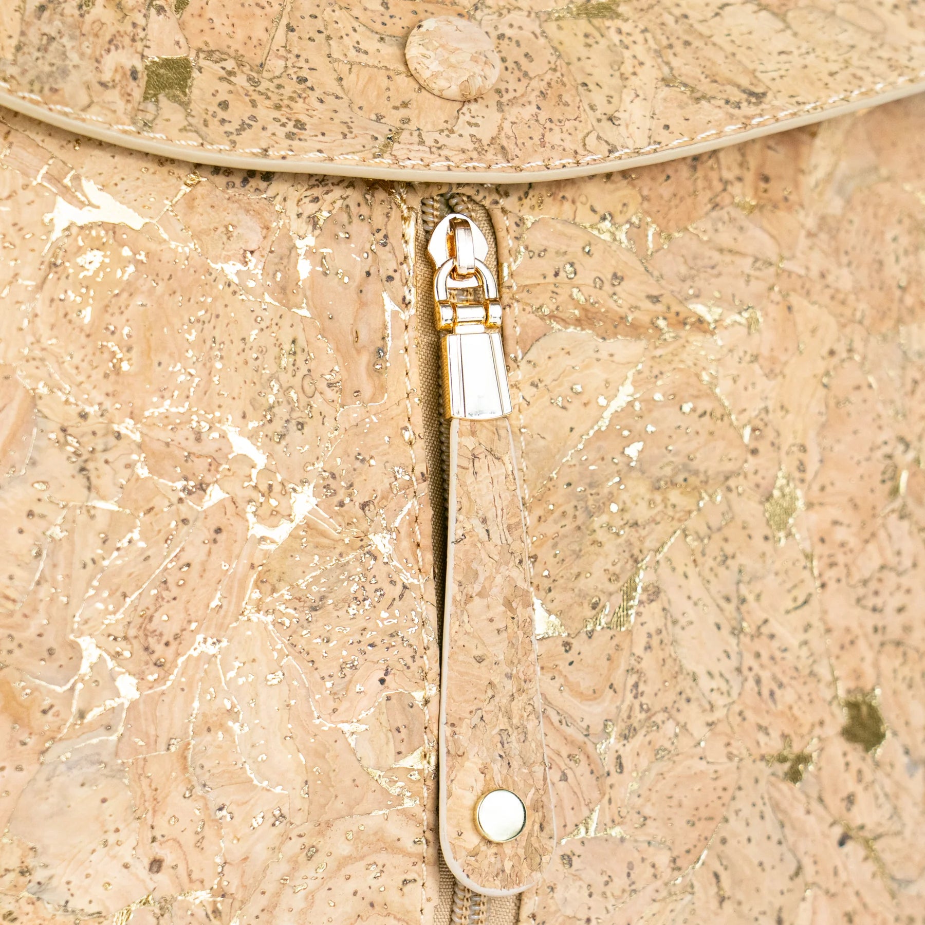 Stylish Natural cork backpack with gold flecks 