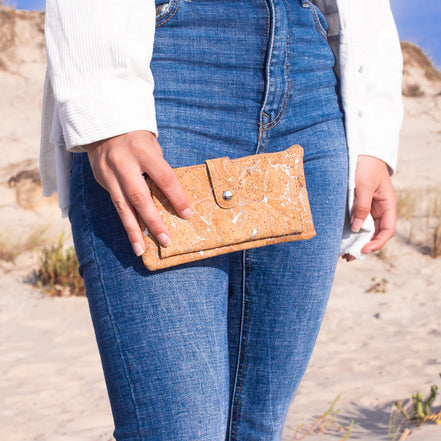Metallic slim cork wallet