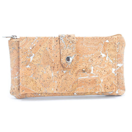 Silver metallic cork slim wallet