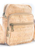Unisex natural cork messenger bag front view