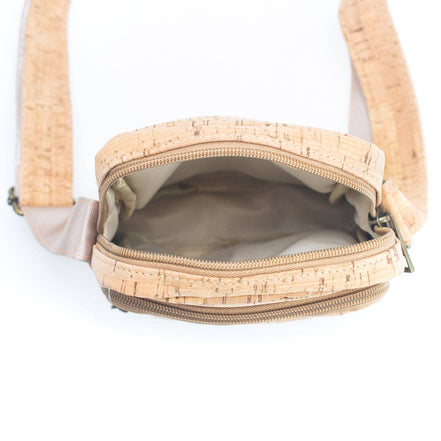 Interior view Unisex natural cork messenger bag 
