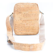 Back view Unisex natural cork messenger bag 