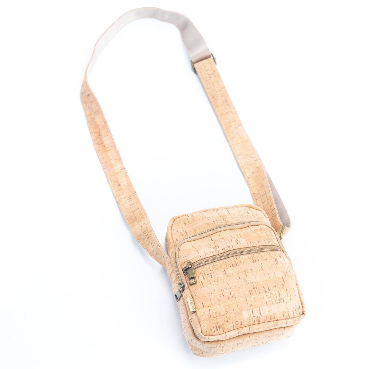 Full length Unisex natural cork messenger bag 