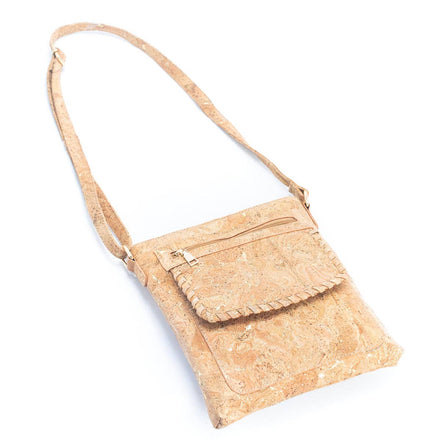 Cork crossbody bag with gold flakes