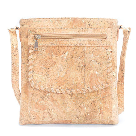 Cork crossbody bag with with gold flakes 