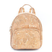 Luxurious cork backpack with golden flakes