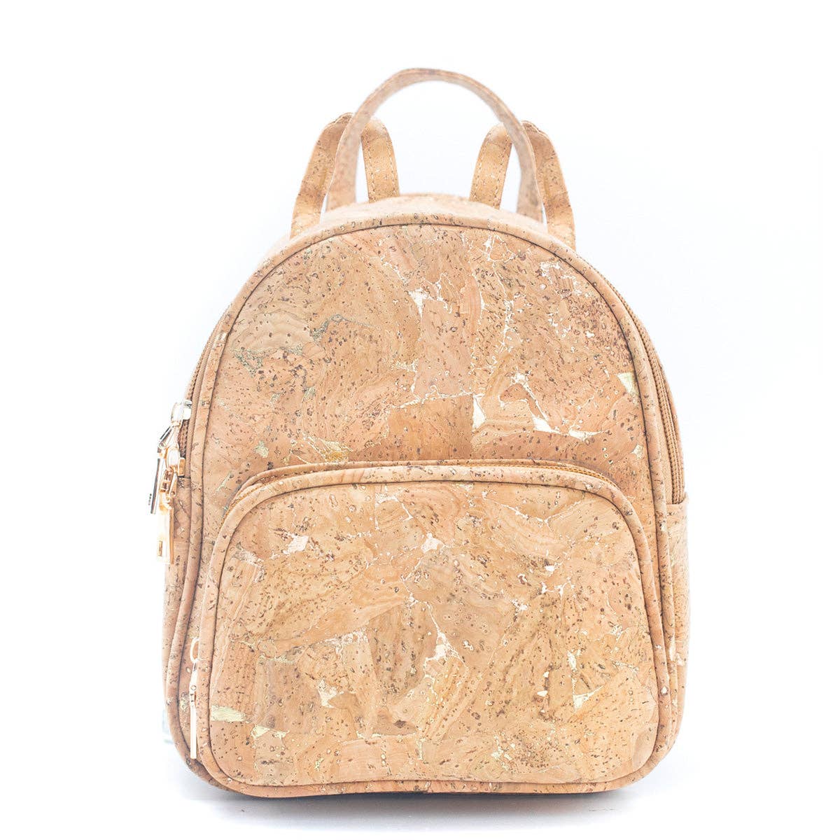 Luxurious cork backpack with golden flakes