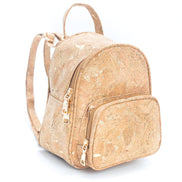 Luxurious cork backpack with golden flakes