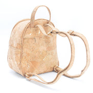 Luxurious cork backpack with golden flakes