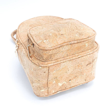Luxurious cork backpack with golden flakes