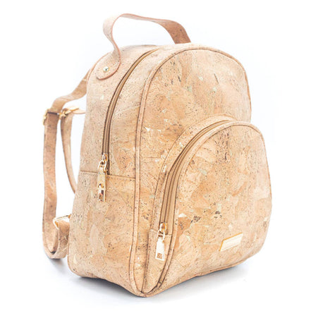 Natural cork golden flakes ladies backpack