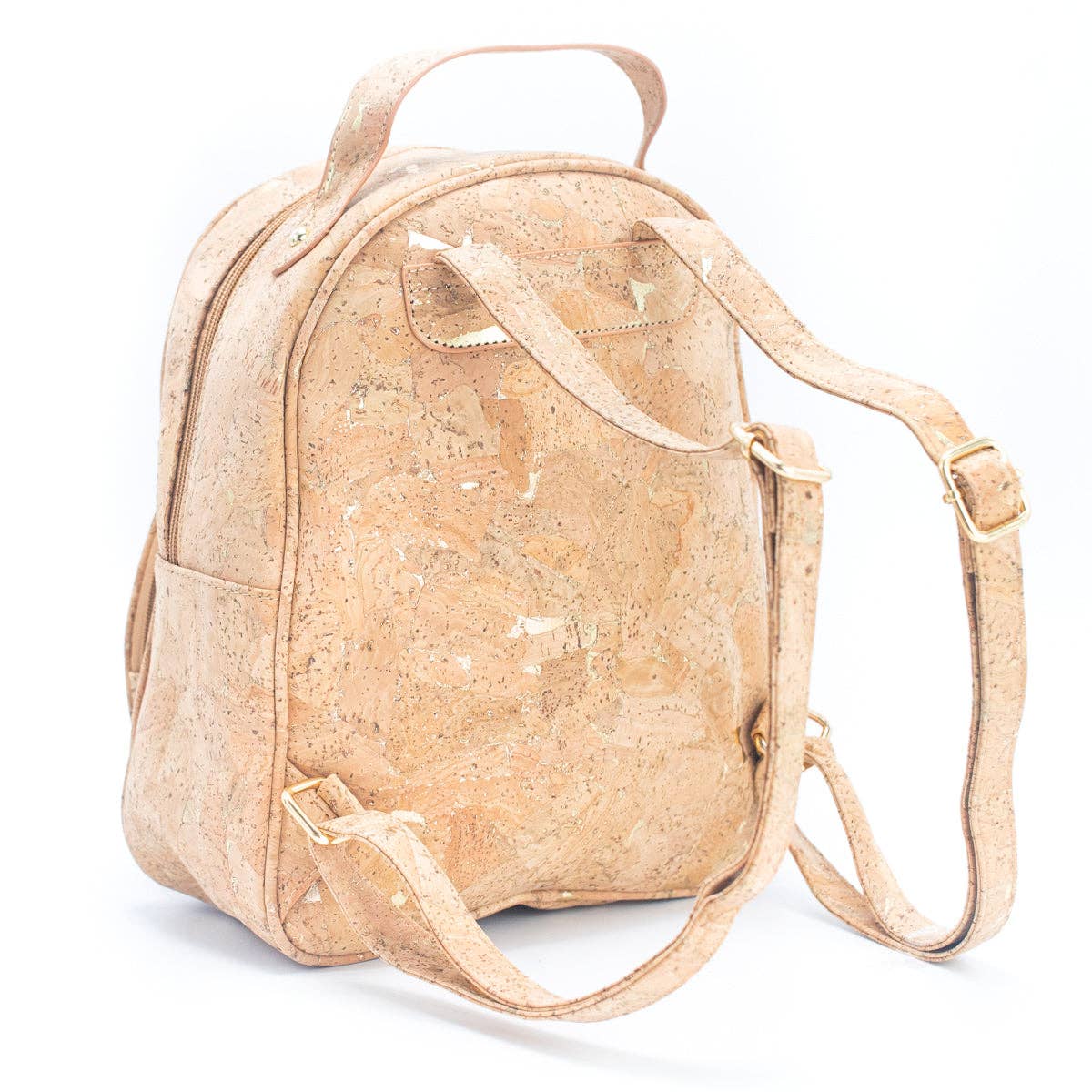 Natural cork golden flakes ladies backpack