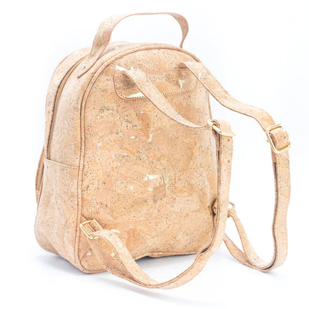 Natural cork golden flakes ladies backpack
