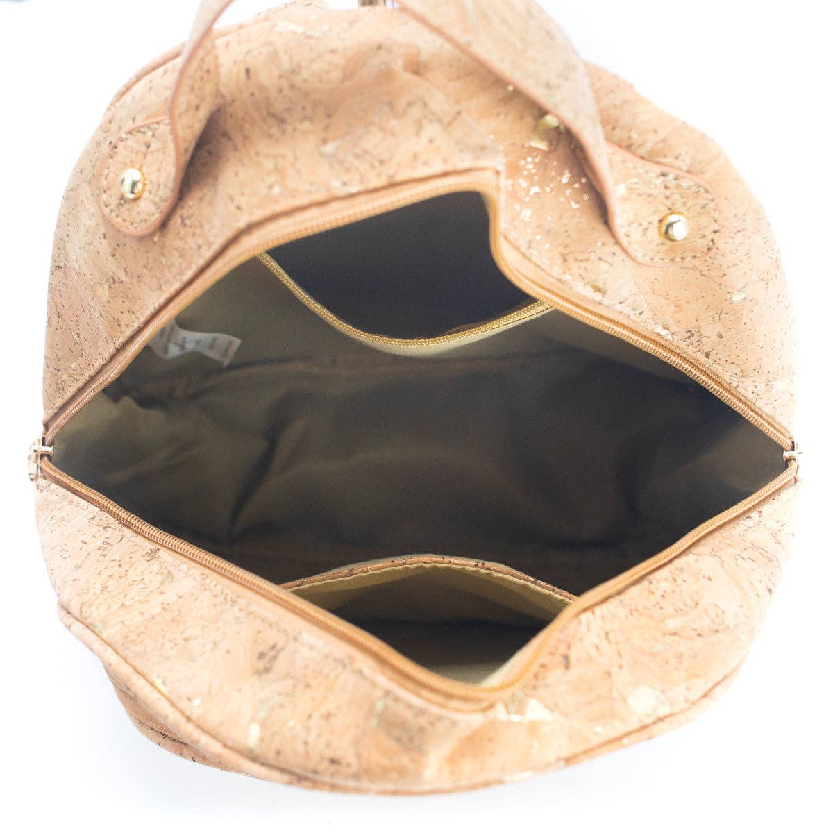 Natural cork golden flakes ladies backpack