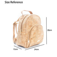 Natural cork golden flakes ladies backpack