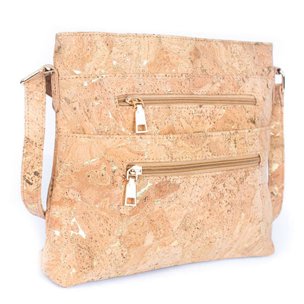 Cork with gold flakes cork crossbody bag 
