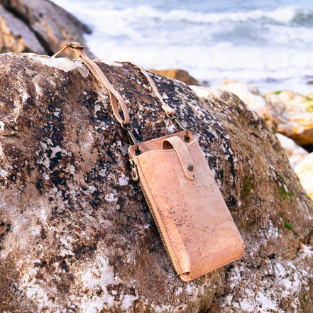 A compact cork phone bag designed for grab-and-go days. Perfect for your phone, cards, keys, and a few small essentials.