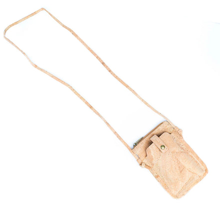 Full length A compact &amp; stylish cork crossbody phone bag designed with gold flakes in the cork for those grab-and-go days. 