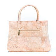 Back view of luxurious cork handbag