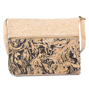 Dark Brown front view cork crossbody