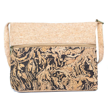 Dark Brown front view cork crossbody