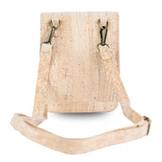 Back view cork structured crossbody bag