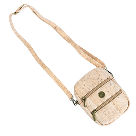 Adjustable strap cork crossbody bag