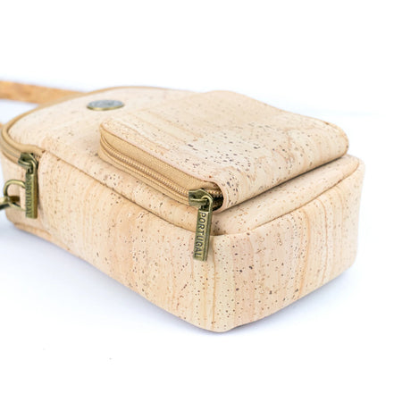 Bottom view cork crossbody bag