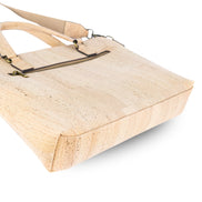 Bottom view cork laptop tote bag