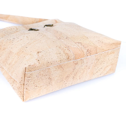 Bottom view cork crossbody bag