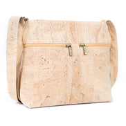 Front view cork crossbody bag