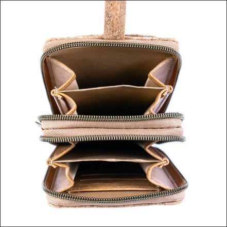 Printed cork phone wallet crossbody bag