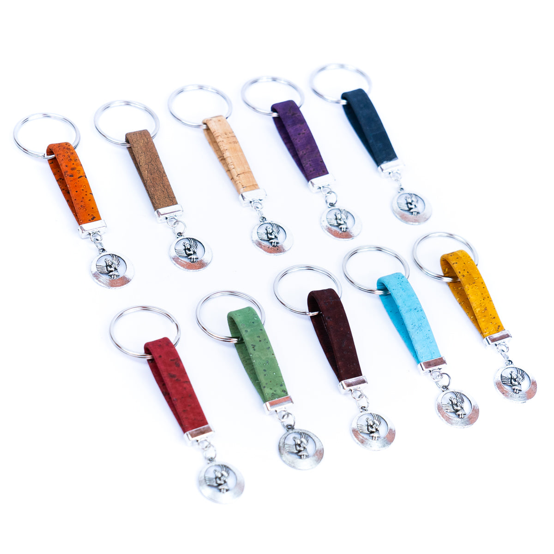 Key Chain - Cork & Angel Charm