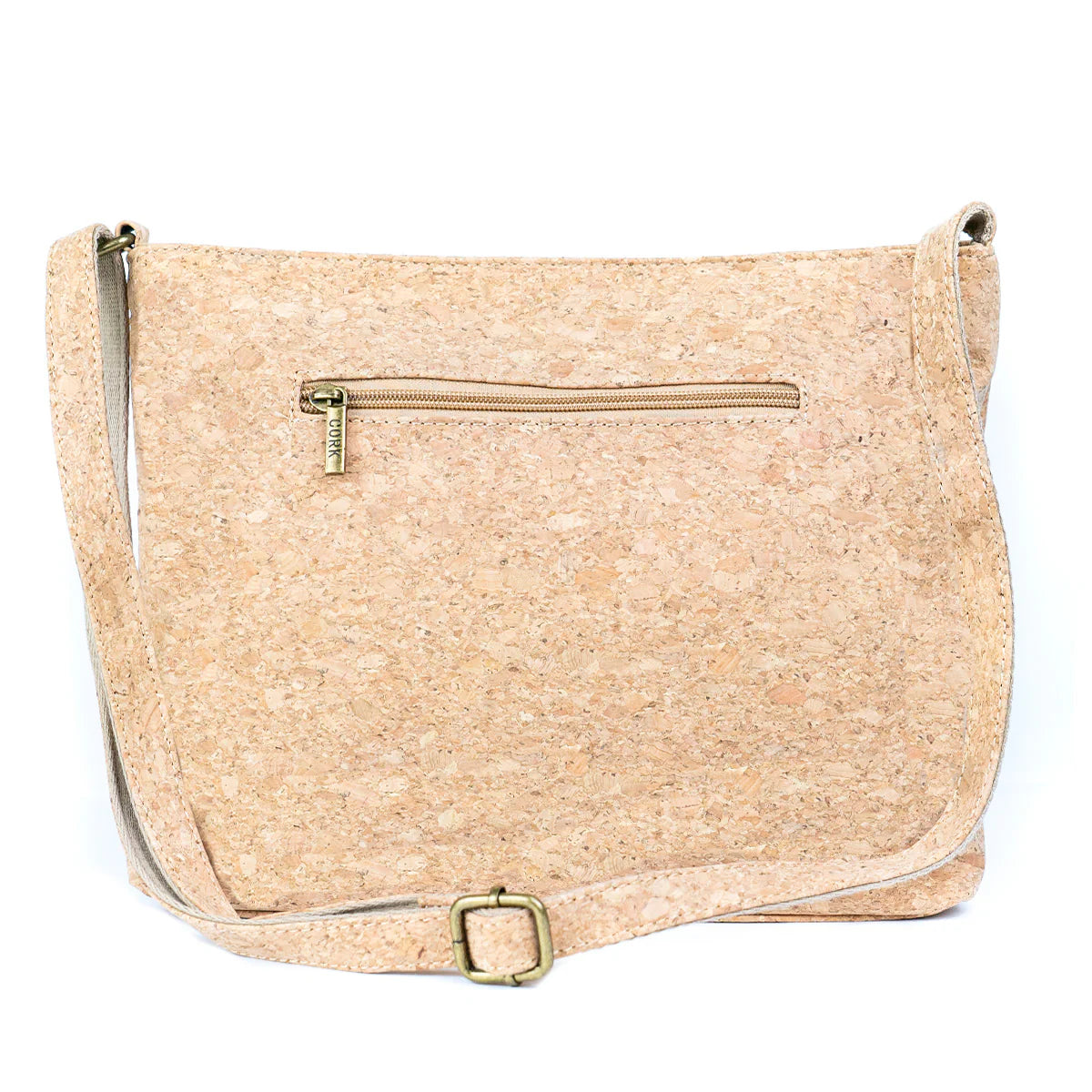 Back view cork crossbody bag