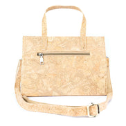 Back view  cork hand or crossbody bag dual handles