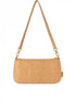 Cork shoulder bag with gold flakes and detachable strap