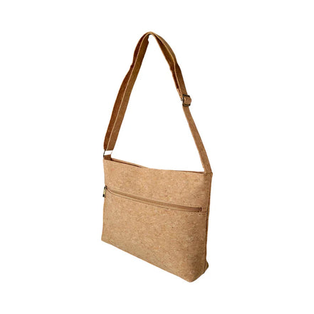 A stylish and spacious cork shoulder bag designed for everyday convenience. 