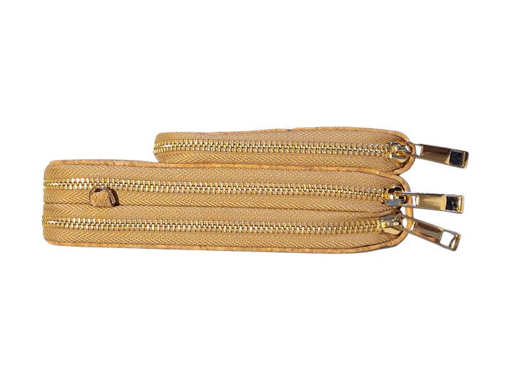 This beautifully structured, triple-zipper design Cork Crossbody Phone Bag and wallet is designed for comfort, organization, and eco-friendly style.