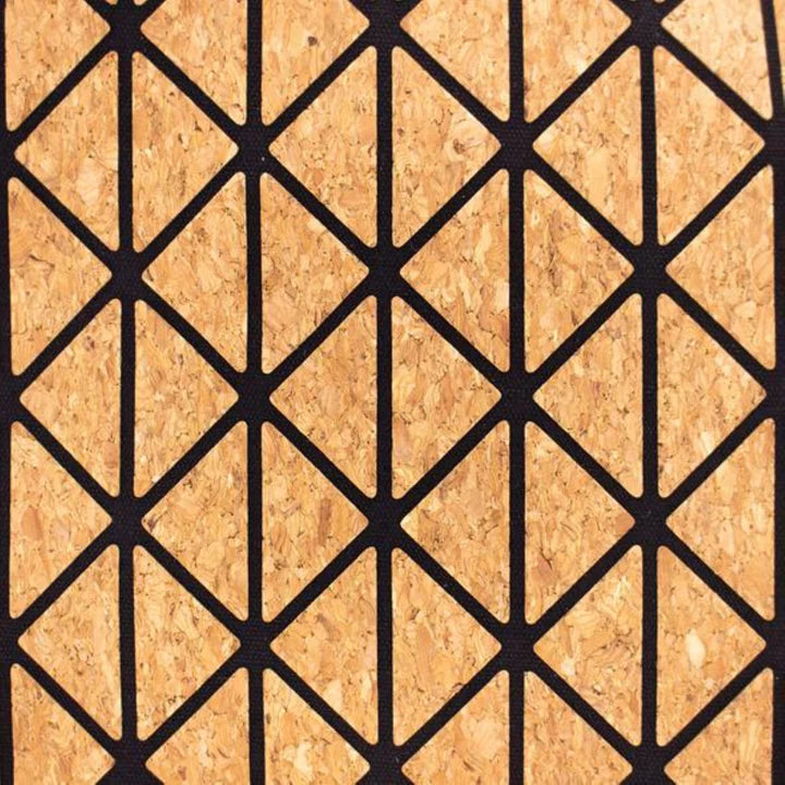 Close up design Stylish geometric design tote or shoulder bag with natural cork texture and large interior compartment for wallet, tablet, notebooks & more.