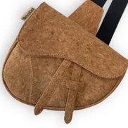 Brown cork saddle bag with straps 