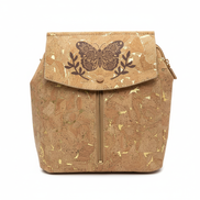 Botanical Butterfly Cork Backpack White Background