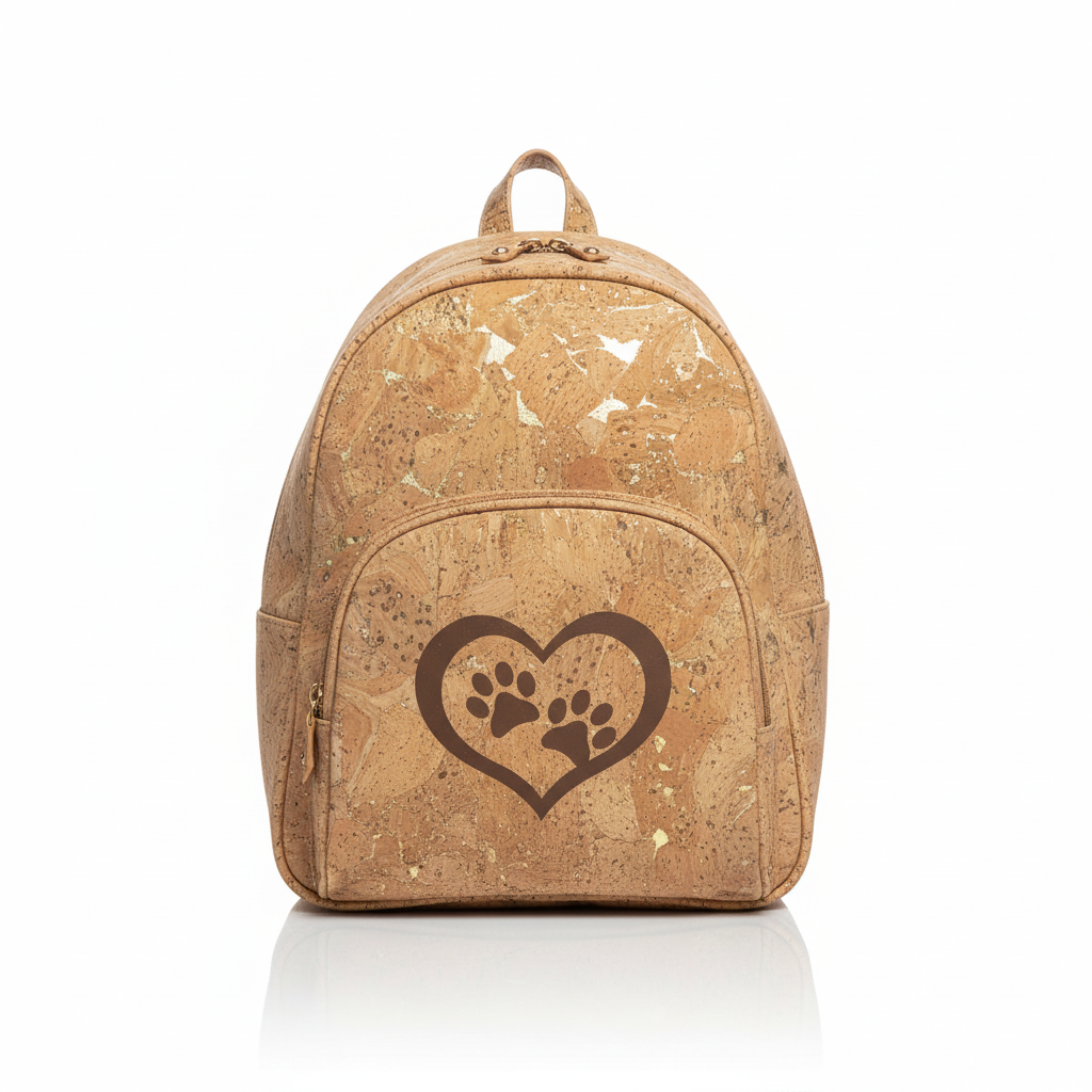 Cork Backpack on White Background